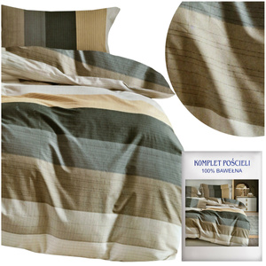 Bedding set 160 x 200 3pcs Satin Cotton no. A1818