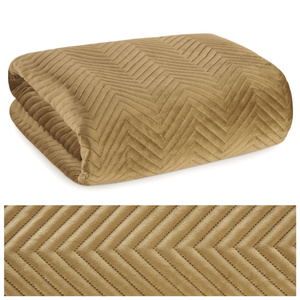 Sofia Honey Decorative Velour Bedspread 230 x 260