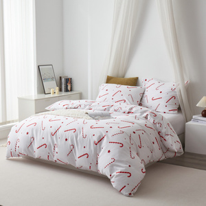 Bedding 140 x 200 2pc Cotton Satin Candycanes