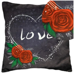 Pillowcase 40 x 40 Decorative Heart Velvet 06