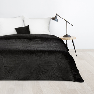 170 x 210 Quilted Velvet Luiz4 Black Bedspread