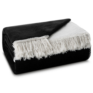 Blanket 220 x 240 Acrylic Cotton Duo Acrylic1 White+Black