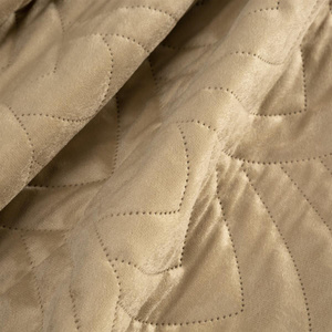 Quilted Velvet Luiz6 Beige Bedspread 220 x 240