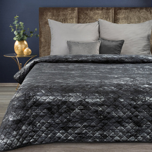 Quilt 170 x 210 Quilted Velvet Blink3 Black+Silver