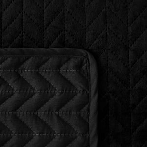 200 x 220 Quilted Velvet Moxie Bedspread Black