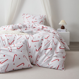 Bedding 140 x 200 2pc Cotton Satin Candycanes