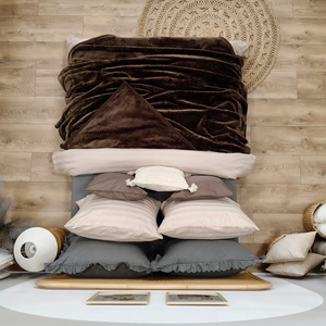 Blanket 160 x 200 Acrylic Solid Warm Yasemin 03