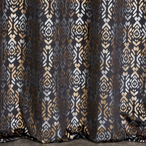 Ready-made Curtain 140 x 250 Laura Drawstring Black+Gold