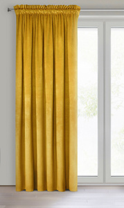 Decorative Curtain D91 Rosa On Tape 140 x 300 Mustard