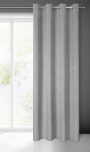 Velvet Eliza Curtain 140 x 250 Sash Grey