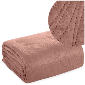 Bedspread 220 x 240 Quilted Velvet Luiz4 Pink