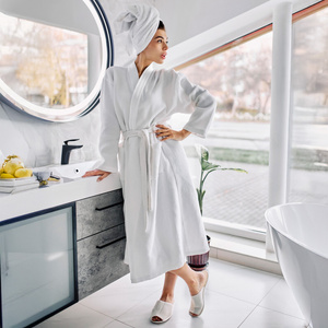 Gofer Unisex Cotton Bathrobe Vizzy S 01 White