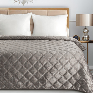 Quilted Velvet Bedspread 170 x 210 Blink6 Beige