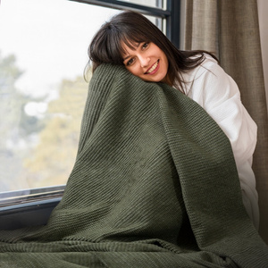 Blanket 70 x 160 Design Cotton-Acrylic Amber Beige