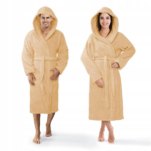 Unisex Hooded Cotton Robe XXL Beige
