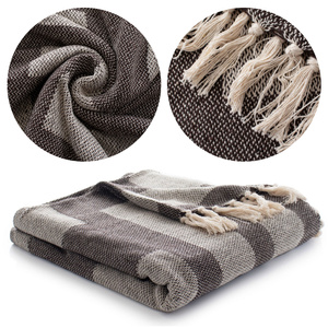 150 x 200 Cotton Boho Aredo 11 Brown Blanket