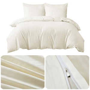 Bedding 160 x 200 3pc Cotton Adamash Ecru