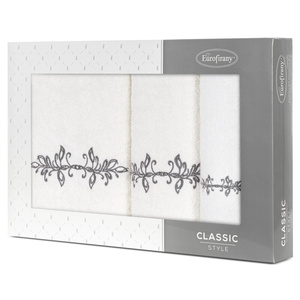 Towel Set 3pcs. Camellia 380 Cream+Graphite