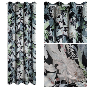 Curtain 140 x 250 Decorative Sally Black+Silver