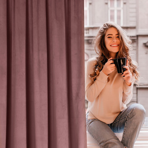 Curtain 140 x 250 Decorative Velvet Rosa C. Pink