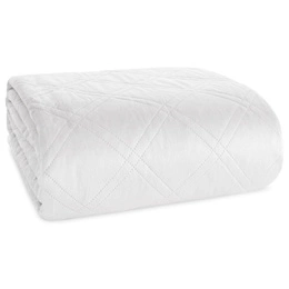 Quilted Velvet Bedspread 220 x 240 Luiz8 White