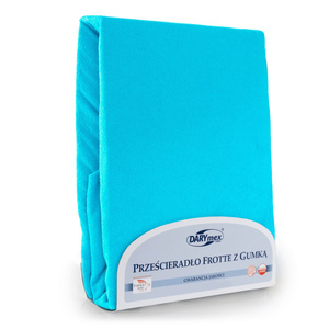 Terry sheet with elastic 011_D Turquoise 120x200