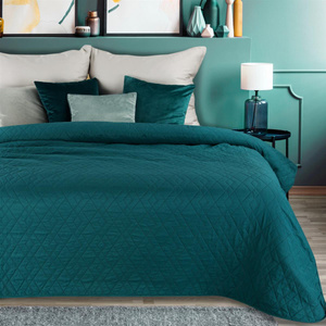 Bedspread 170 x 210 Quilted Decorative Boni2 Turquoise