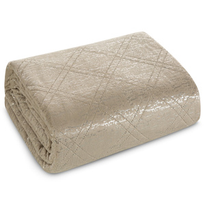 Quilted Velvet Bedspread 170 x 210 Luiz Blink Beige