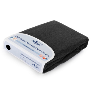 Terry sheet with elastic 002_D Black 80x140