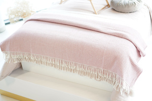 150 x 200 Cotton-Acrylic Check Powder Blanket