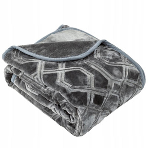 Blanket 160 x 200 Acrylic Stamped Vito Graphite