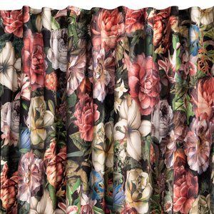 Curtain 140 x 270 Decorative Velvet Peony Bord