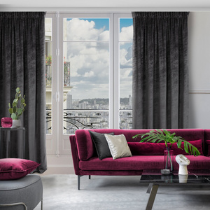 Curtain 140 x 270 Decorative Velvet Rivia Black